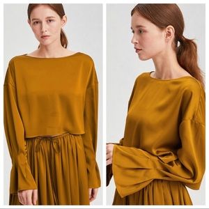 NWT Nap Loungewear Flounce Cropped Long Sleeve S